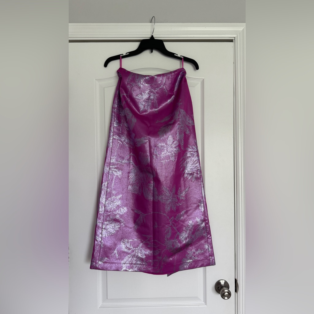 Scanlan Theodore Purple Tinsel Floral Skirt And Halter Top Co-Ord Set — image 8 of 8